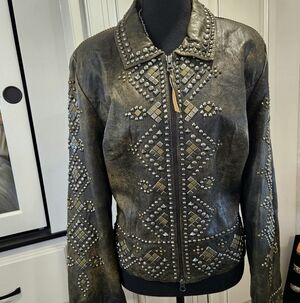 Double D Ranch Woman's Studded Leather Jacket